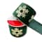 3.5" x 20ft. Green & Gold Snowflakes Wired Velvet Ribbon by Celebrate It®